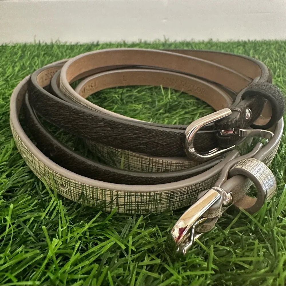 Ann Taylor Genuine Leather Bundle of Silver and Black Belt Size Large - Picture 5 of 14